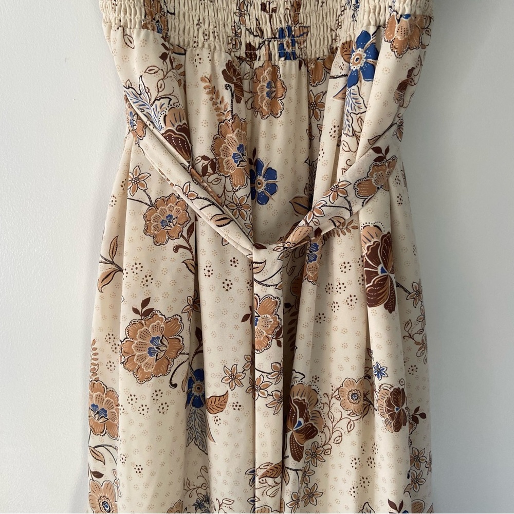 Anne Klein Women's 16/XL Floral Printed Tie-Shoulder Off-The-Shoulder Midi Dress - Picture 8 of 15